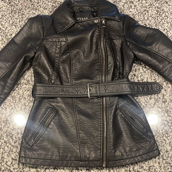 Guess Black Faux Leather jacket SIZE EXTRA SMALL - Picture 3 of 12